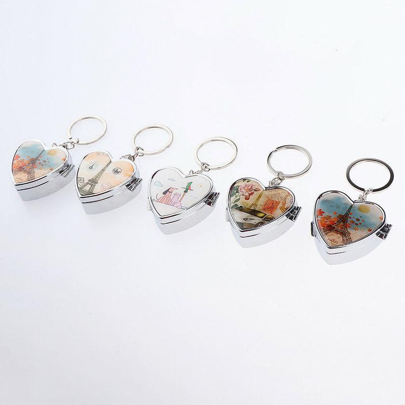 Emboss Waterproof Pill Case Bottle Mini Pill Box Holder Keychain Container