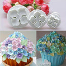 3pcs DIY Bakeware Flower Plunger Cutter Mold Embossed Stamp Fondant Cake