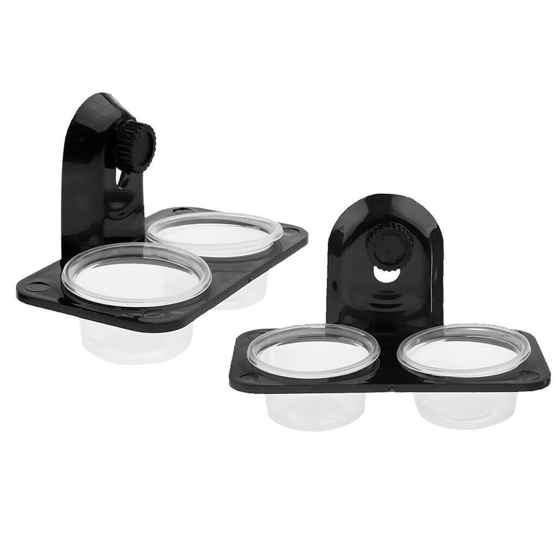 2 Pcs Dual Reptile Feeding Bowl Screw Food & Water Drink Eating Device Dish For