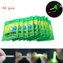 50 PCS Fishing Lightstick Float Fluorescent Light Glow Sticks 30M Visibility ST
