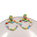 Flower Rice Beads Love Earrings Colorful Rice Beads Earrings Fashion Mixed