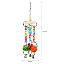 Colorful Wood Pet Parrots Toys Bells for Birds Play Bite Climb Hanging Cage