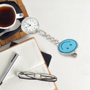 Portable Nurse Nursing Blue Smile Pattern Clip Chain Watch C9Y5