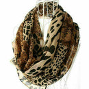 Womens Long Soft Wrap Shawl Leopard Chiffon Scarf Autumn AU Q8G4. N4Z0 G6O0