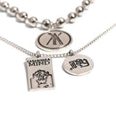 Multilayer Square Coin Pendant Necklace Punk Women Hip hop Long Chain Jewel%!