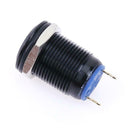 12mm Waterproof Flat Stainless Steel Momentary Push Button Switch (Black) A