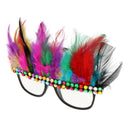 Xmas Multicolor Crystal Feather Sunglasses Funny Party Glasses Accessories