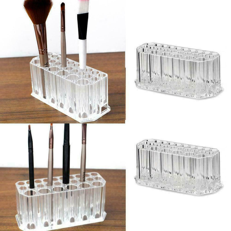 26 Holes Acrylic Clear Cosmetic Makeup Brush Holder Home Women For Daily Us C0E5