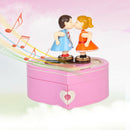 Retro Rotary Music Box Wedding Party Ornament Girl Valentine Gift (Pink) A