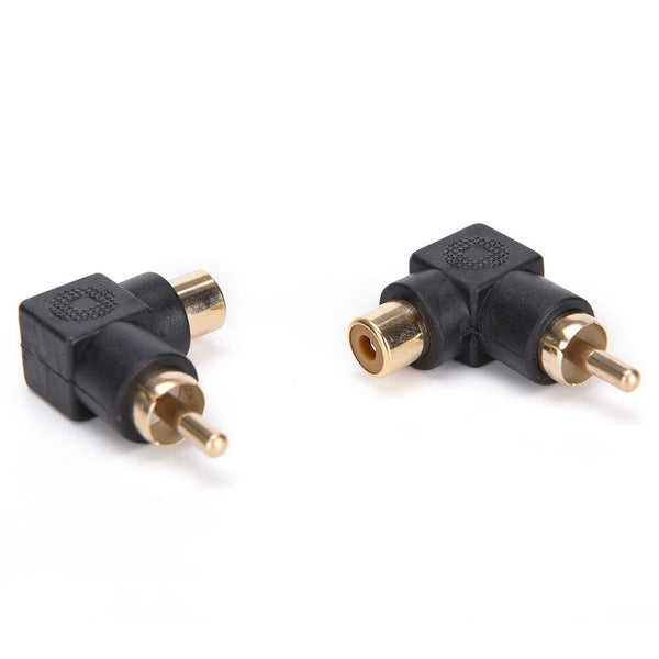 10x RCA right angle connector plug adapters M/F male to female 90degree elbow lj