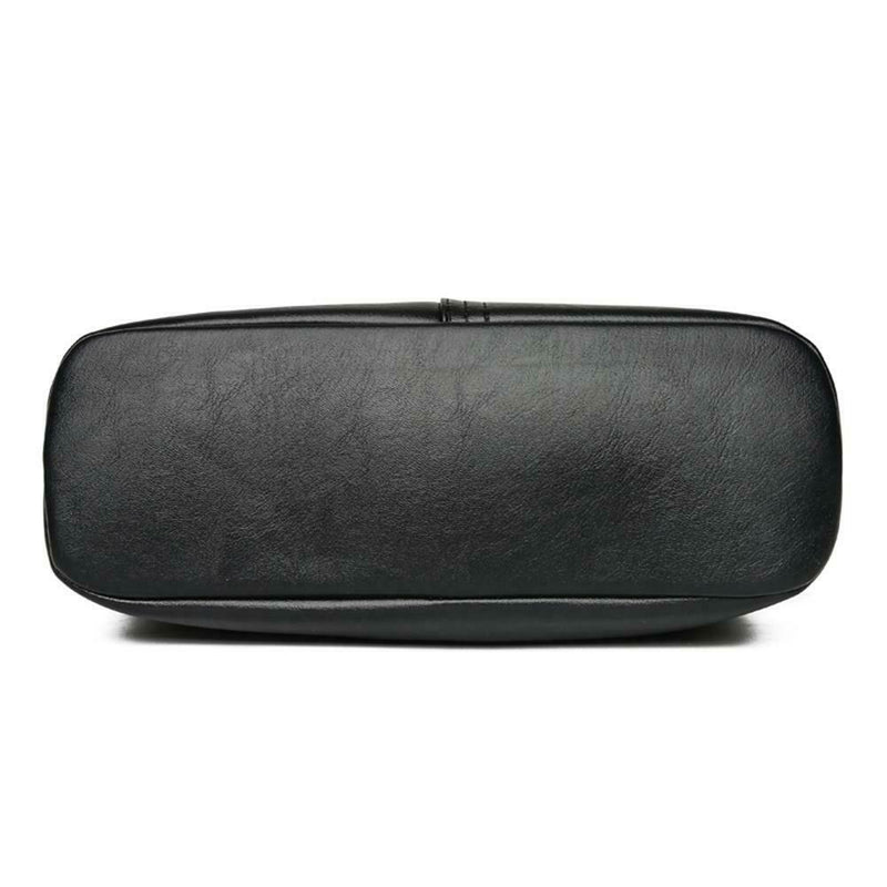 Women Messenger Soft Leather Shoulder Bags Tassel Crossbody Handbags (Black