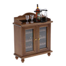 Modern 1/12 Scale Cabinet with Doors + Wine Rack + Wine Glasses Cups Set for