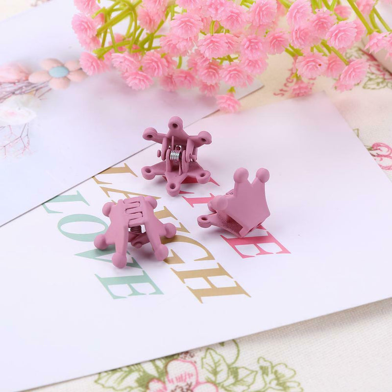 10pcs Crown Hair Clips Children Girls Claw Barrettes Mini Jaw Hairpin (09) A