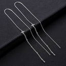 Long Chain Tassel Earrings Women's Threader Hanging Drop Dangle Ear Line Jewelry