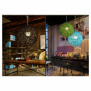 Yellow Bamboo, Rattan And Hemp Ball Chandelier Individual Creativity Spheri
