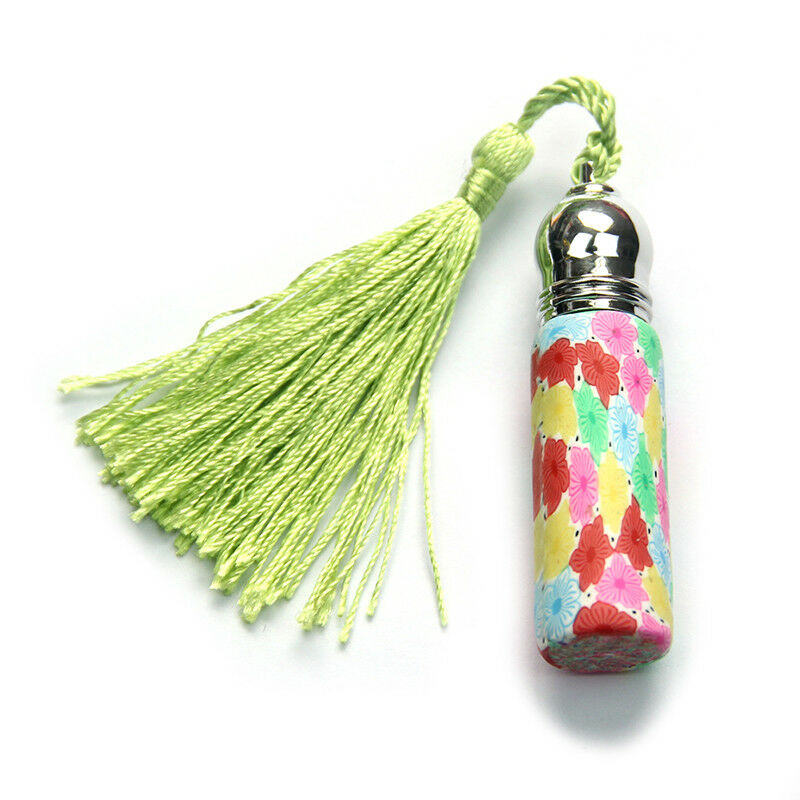 Glass Empty Perfume Essential Oil Roll On Roller Ball Polymer Clay Bottle 6mY Ew