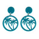 Fashion Simple Hollow Coconut Earrings Simple Fluorescent Earrings Yellow