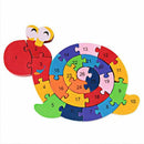 Wooden Blocks Jigsaw Winding Snail Letter and Numbers Puzzles Preschool Edu