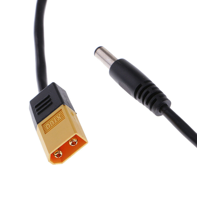 XT60 Male Bullet Connector to Male DC5525 Power Cables for Field Repairs