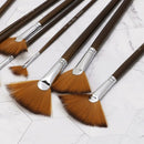 9Pcs Fan Shape Brush Pen Painting Set Nylon Hair Acrylic Watercolor Art Supplies