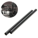 2pcs Aluminum Alloy Standard 15mm Rods M12 Female Thread 25cm 10"-1052