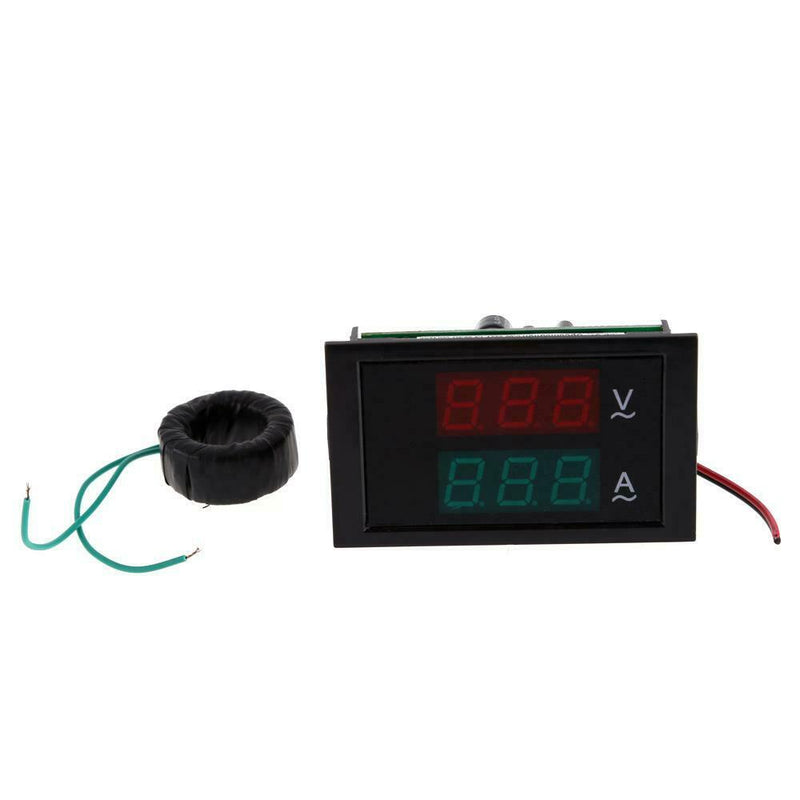 AC80-300V 100A Display LED Digital Voltmeter Ammeter Volt Amp Panel Black