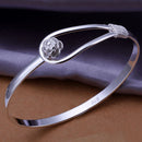 GroÃŸe Frauen Armband Versilbert Kreis Rose Manschette Armreif Schmuck  X**Rlj