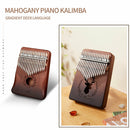 17 Key Gradient Deer Kalimba Mahogany Thumb Piano for Beginner Kid (Coffee) A