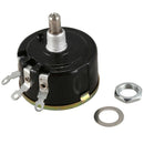 WX050 10K ohm 5W 6mm Round Shaft Rotary Wire Wound Potentiometer Black+Silv