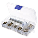 120 Set Leather Double Cap Rivets Tubular Metal Studs Fixing Tool Kit Craft New
