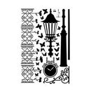 New removable vinyl wall stickers Street lamps and Iron fence diy home deco