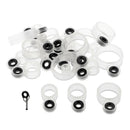 22 Pieces Silicone Fishing Rods Guides Rod Repair Kit DIY Rod Tip Eye Rings