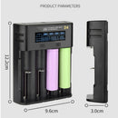 Intelligent LCD Charger 4-Slot For 18650 21700 26650 Lithium AA AAA Nimh Battery