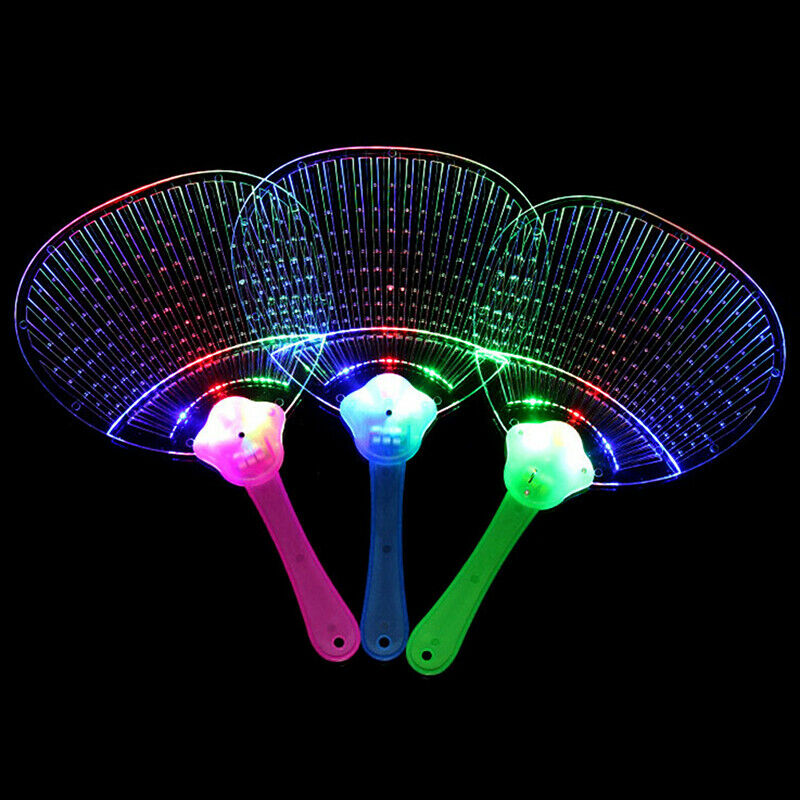 1Pc Luminous kids LED fan lighting up toys children flashing party props gif_ly