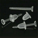 50 Pairs Women Clear Plastic Stem Rubber Anti-Allergy Ear Stud Earrings Stoppers