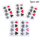 5Pcs/Set Peach Heart Poker Waterproof Temporary Sleeve Tattoo Glitter Tattoos Gw