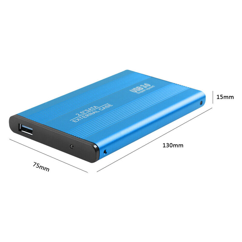 3TB USB 3.0 Hard Disk Enclosure 2.5 inch SATA HDD SSD Mobile Case (Blue)