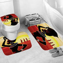 4Pcs Home Bathroom Decor Set Bathroom African Girl Pattern Toilet Seat Cove
