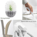Bathroom Flexible Toilet Brushes Set with Durable Holder in Grass Shape, a