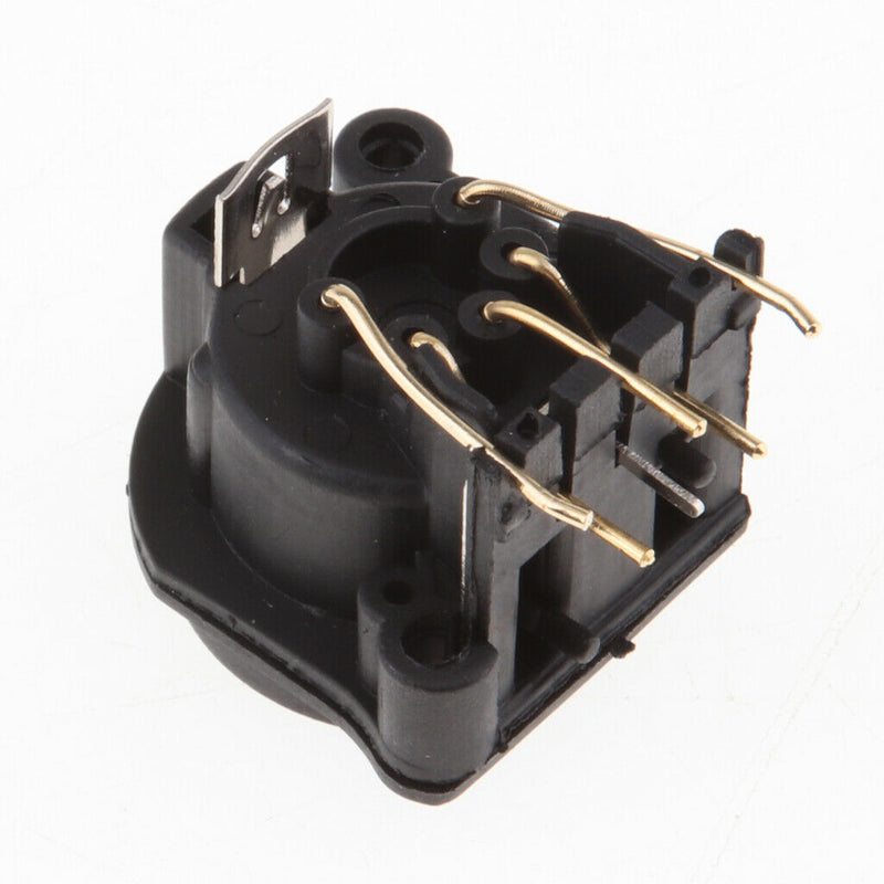 Curved XLR 5Pins Male Chassis Panel Mounted Socket Adapter for DMX MIC
