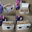 Wooden Heart Wedding Ring Jewelry Box Rustic Ring Storage Container Case
