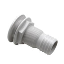 Marine Boat Thru Hull | White Cutout 1-1/2 inch Hose Fitting- ABS Plastic