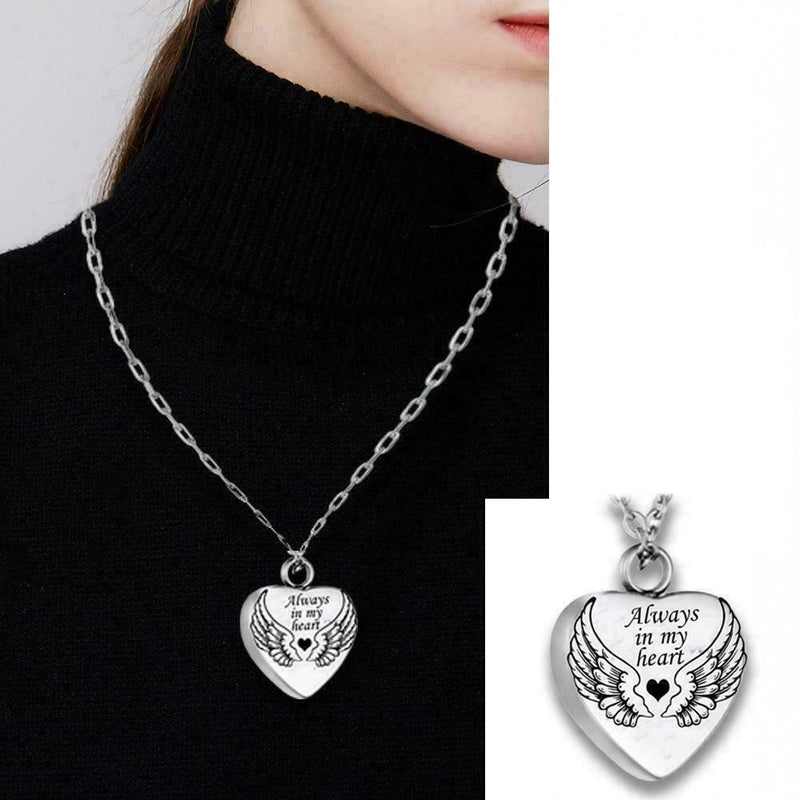 1* Fashion Openable Stainless Steel Glossy Pendant Pet Ashbox Necklace N2R9