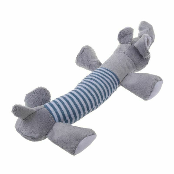 2pcs Dog Chew Squeaky Toys Plush Squeak Pet Puppy Elephant+Duck T4A3