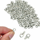 100pcs NIickle Plated Lobster Clasps Jewelry Hooks Beads Connectors