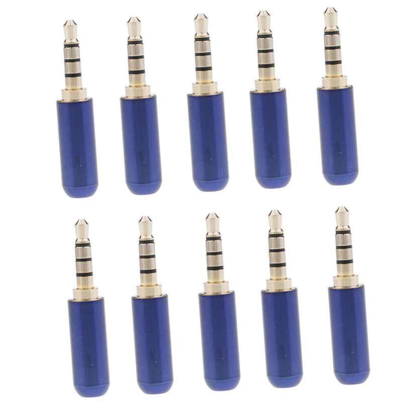10Pcs Male to Jack 3.5mm 1/8" Mini Audio Plug Male Stereo Adaptors DIY Soldering