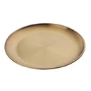 2 Pieces Stainless Steel Salad Fruit Dinner Plate Round Golden Dish 20cm