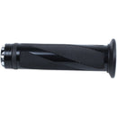 7/8 CNC Motorcycle Grips Handlebar Gel Aluminum Rubber Black