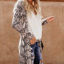 Women Casual Long Sleeve Cotton Cardigan Loose Fashion Print Tops (Grey L)