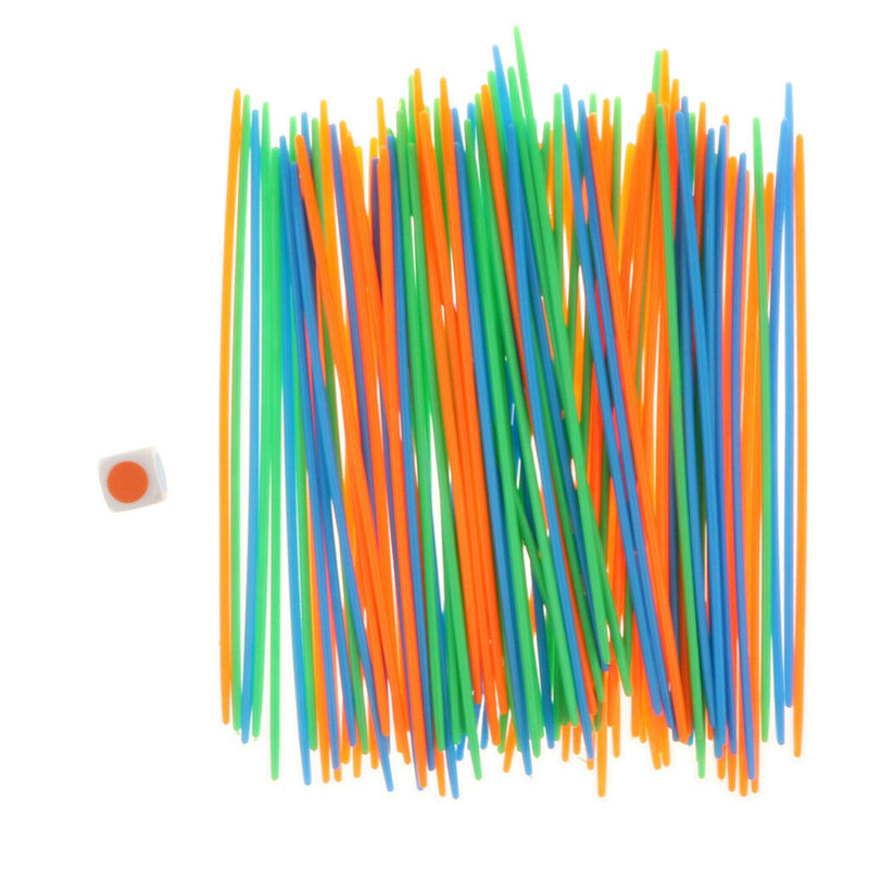 100 Pieces Plastic Classic Colored Pickup Sticks Game Party Favors Kids Children
